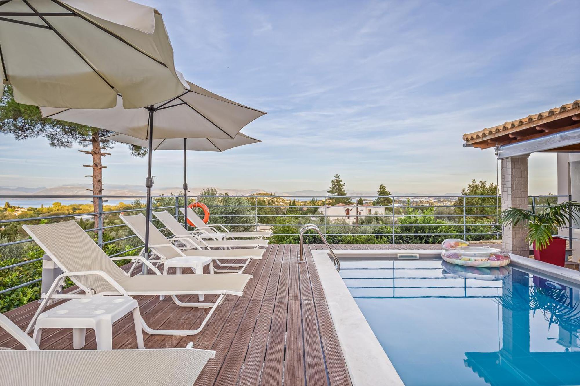 Villa Olivia Corfu - Amazing Sea-View 3 Bedroom Villa With A Pool Gazatika Exterior photo